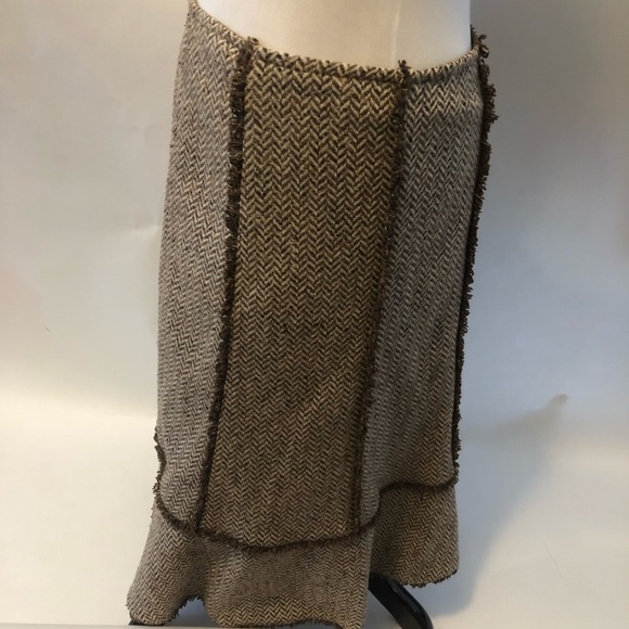 Ann Taylor LOFT brown wool silk skirt size 4 - Picture 2 of 5
